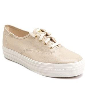 Keds gold metallic platform sneaker, 8